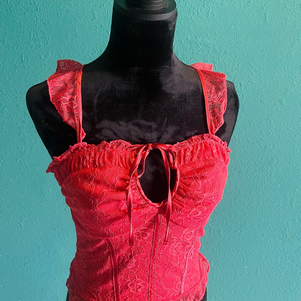 Red Lace top